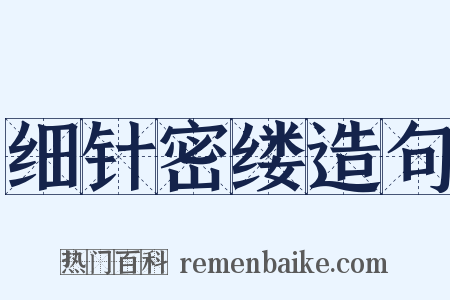 细针密缕造句是什么意思的图片